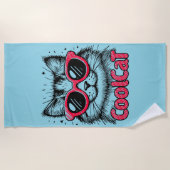 Serviette De Plage Chat Cool 1 (Devant)