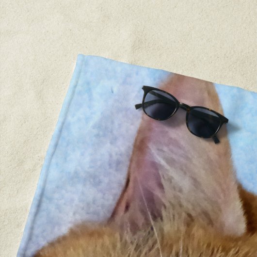 Serviette De Plage Chat couché (En situation)