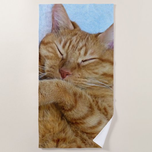 Serviette De Plage Chat couché (Devant)