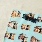 Serviette De Plage Chat Cute Avec Lunettes De Soleil Sur Arrière - pl (En situation)
