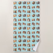 Serviette De Plage Chat Cute Avec Lunettes De Soleil Sur Arrière - pl (Devant)