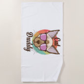 Serviette De Plage Chat Daddy Siamese Chat Pet Homme Chat (Devant)