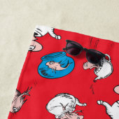 Serviette De Plage Chat Dans Le Casquette | Le Motif rouge poisson (En situation)