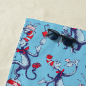 Serviette De Plage Chat Dans Le Casquette | Motif bleu (En situation)