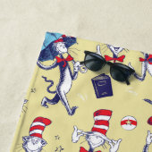 Serviette De Plage Chat Dans Le Casquette | Motif jaune (En situation)