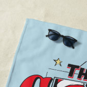 Serviette De Plage Chat dans le Casquette | Texte B&W (En situation)