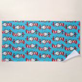 Serviette De Plage Chat Dans Le Motif Casquette (Devant)