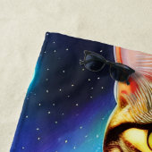 Serviette De Plage Chat d'astronaute futuriste drôle (En situation)