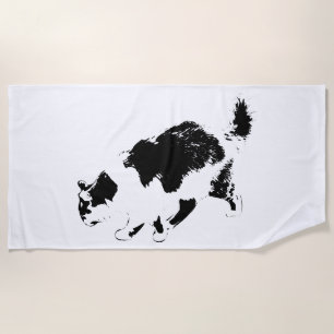 Serviette De Plage Chat d'automne en Gras