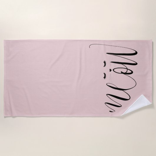 Serviette De Plage Chat de boeuf rose (Devant)