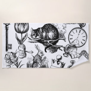 Serviette De Plage Chat de Cheshire classique alice au pays des merve