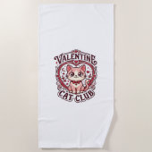 Serviette De Plage Chat de la Saint-Valentin Dessin drôle pour amateu (Devant)