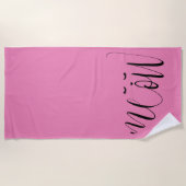 Serviette De Plage Chat de viande rose (Devant)