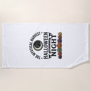 Serviette De Plage Chat d'Halloween Chats noirs Citrouilles Vintage D