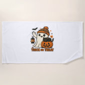 Serviette De Plage Chat d'Halloween mignonne en costume Citrouille Cl (Devant)