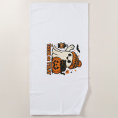 Serviette De Plage Chat d'Halloween mignonne en costume Citrouille Cl (Devant)