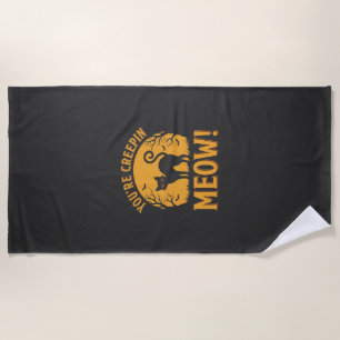 Serviette De Plage Chat d'Halloween Tu me fais peur Miaou