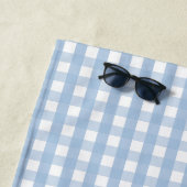 Serviette De Plage Chat Drôle, Gingham Bleu (En situation)