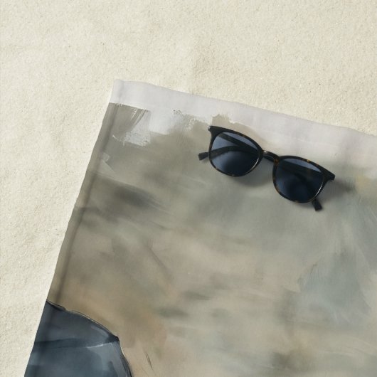Serviette De Plage Chat en costume (En situation)