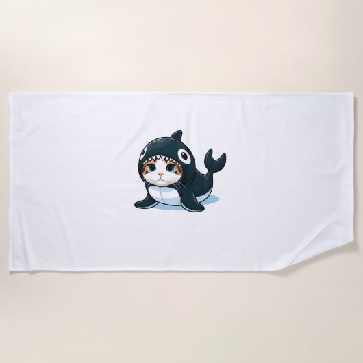 Serviette De Plage Chat en costume Orca (Devant)