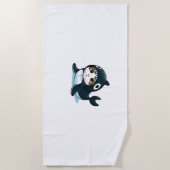 Serviette De Plage Chat en costume Orca (Devant)