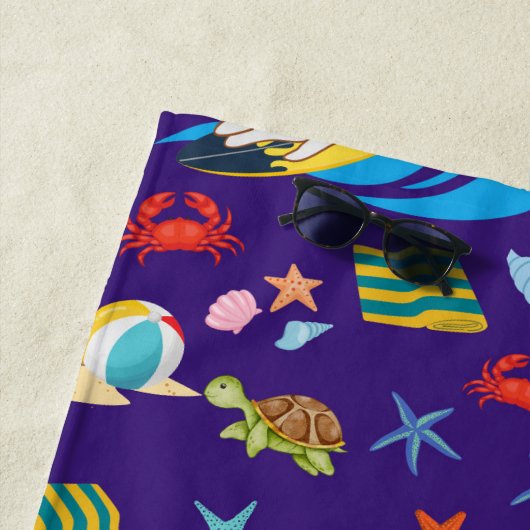 Serviette De Plage Chat en vacances (En situation)