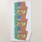Serviette De Plage Chat et cuvette de poisson (Devant)