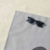 Serviette De Plage Chat gris et blanc Tuxedo (En situation)