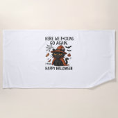 Serviette De Plage Chat Grumpy Halloween T-shirt classique (Devant)