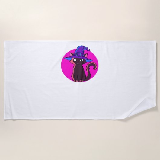 Serviette De Plage Chat Halloween Cute T-Shirt surdimensionné (Devant)
