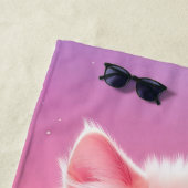 Serviette De Plage Chat Kitty Rose Fluffy Cute Dreamy (En situation)