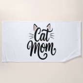 Serviette De Plage Chat Maman Whiskers et Oreilles (Devant)