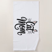 Serviette De Plage Chat Maman Whiskers et Oreilles (Devant)