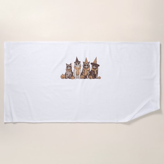 Serviette De Plage Chat mignon Halloween Kitty Halloween Animal Anima (Devant)