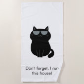 Serviette De Plage Chat mignon - Je dirige cette maison maintenant ! (Devant)