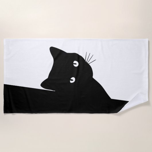 Serviette De Plage Chat noir (Devant)