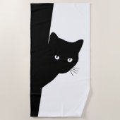 Serviette De Plage Chat noir (Devant)