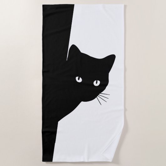 Serviette De Plage Chat noir (Devant)