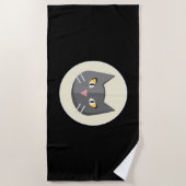 Serviette De Plage Chat noir (Devant)