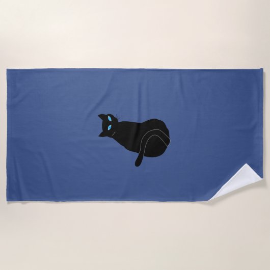 Serviette De Plage Chat noir (Devant)