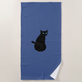 Serviette De Plage Chat noir (Devant)