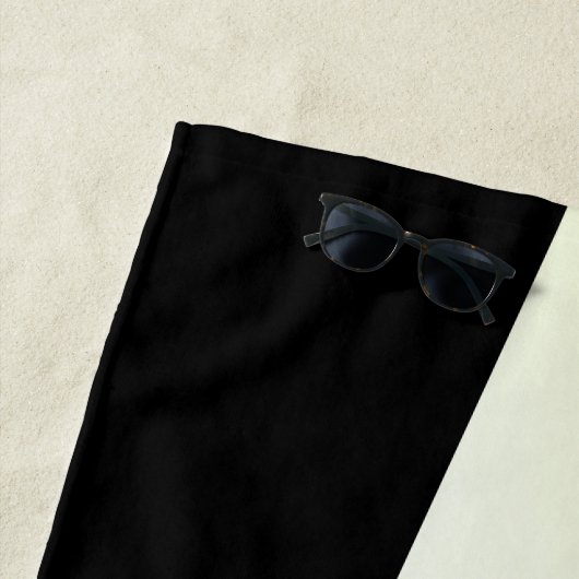 Serviette De Plage Chat noir à oreille verte (En situation)