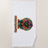 Serviette De Plage Chat noir d'Halloween - Restez Éffrayant Chat rétr (Devant)