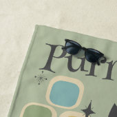 Serviette De Plage Chat Noir Parfaitement Rétro Mid Century (En situation)