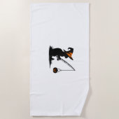 Serviette De Plage Chat Pêche Citrouille Costume Halloween Amoureux d (Devant)