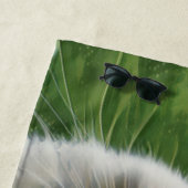 Serviette De Plage Chat Perse Blanc Avec Yeux Bleus (En situation)