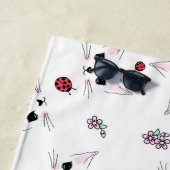 Serviette De Plage Chat rose (En situation)