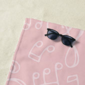 Serviette De Plage Chat rose avec violon (En situation)