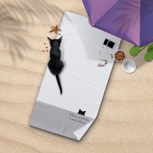 Serviette De Plage Chat Sournois Veut Dire Un Mot