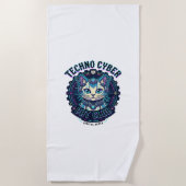 Serviette De Plage Chat Technologique Cyber Drôle Conception pour les (Devant)